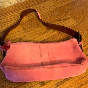 Pink suede Coach purse